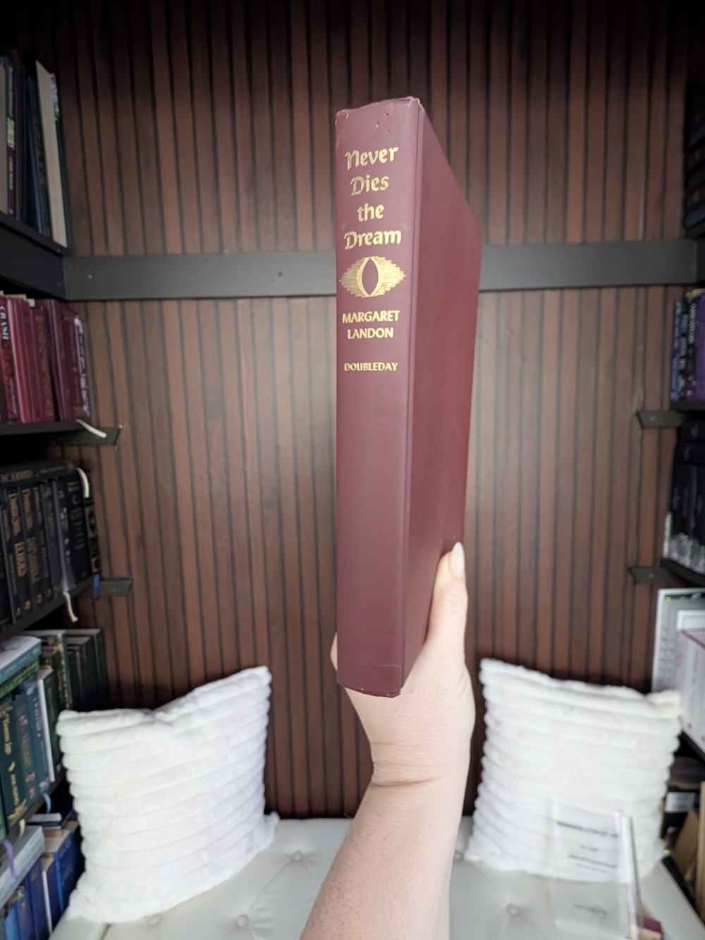 'Never Dies the Dream' Hardcover Book - Burgundy